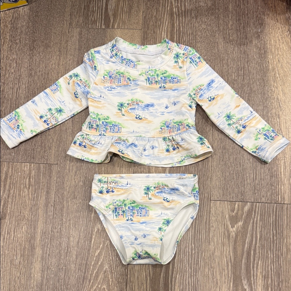 Janie and Jack Tropical Print Rashguard swim Set